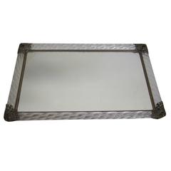 Mid-Century Murano Glass and Mirror Vantiy Tray after Venini, Italy 5