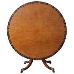 English Regency Burr Elm and Calamander Center Table 4