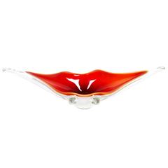 1960´s Murano Sommerso Red and White Glass centerpiece. 10