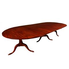 George III Mahogany Three-Pedestal Dining Table