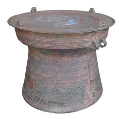 PAIR OF 20thC BRONZE RAIN DRUMS PAIR OF 20thC BRONZE RAIN DRUMS