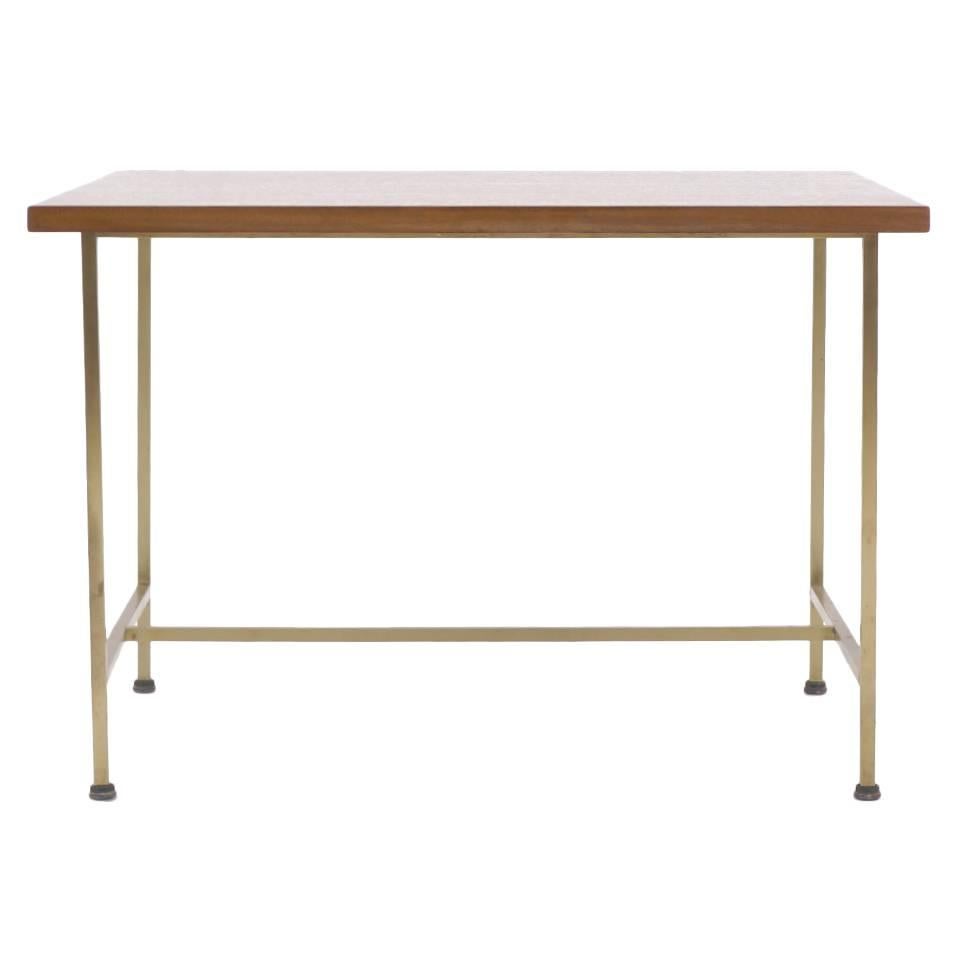 Paul McCobb Occasional Table with Brass Frame and Cantilevered Top