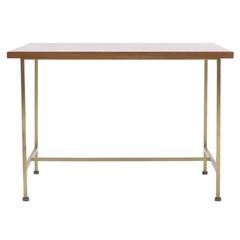 Paul McCobb Occasional Table with Brass Frame and Cantilevered Top