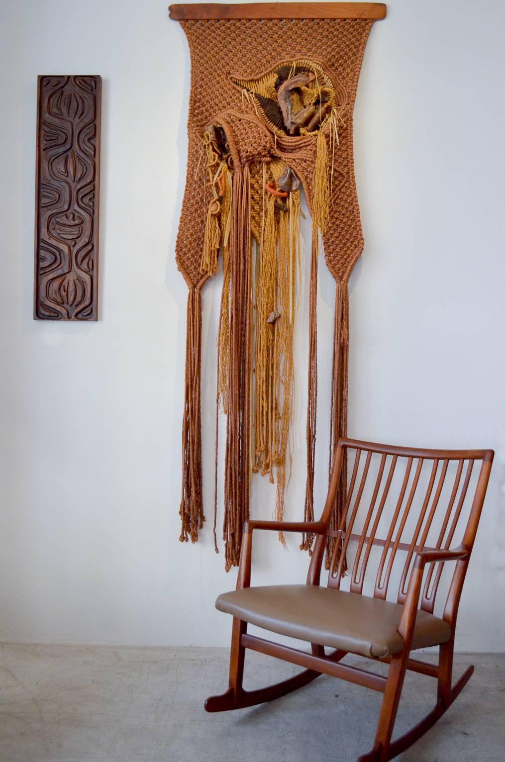 Ceramic Huge Sculptural Fiber Macrame Wall Hanging