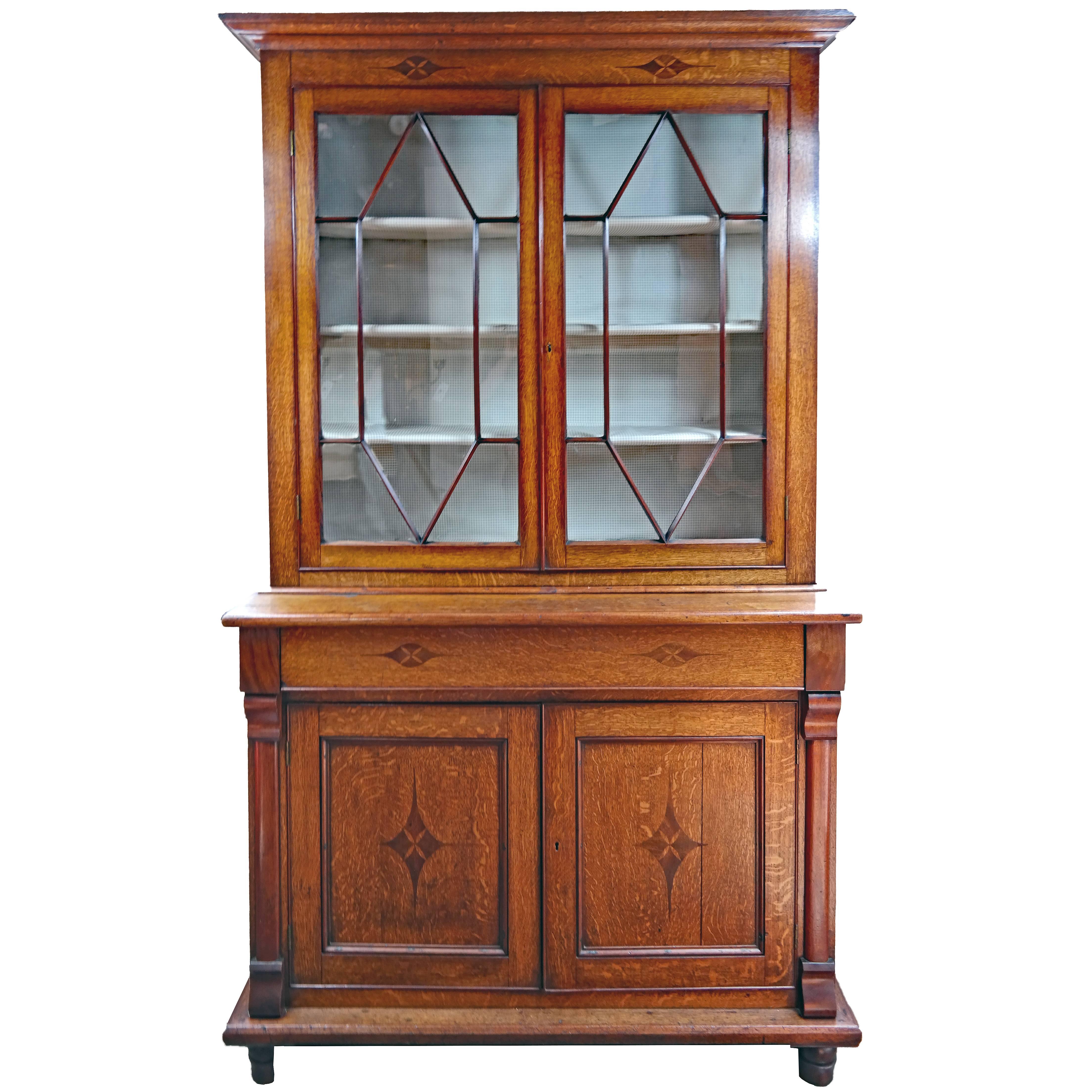English Oak Bookcase or Cabinet 