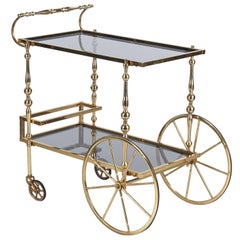 Mid-Century Brass Bar Cart from Spain