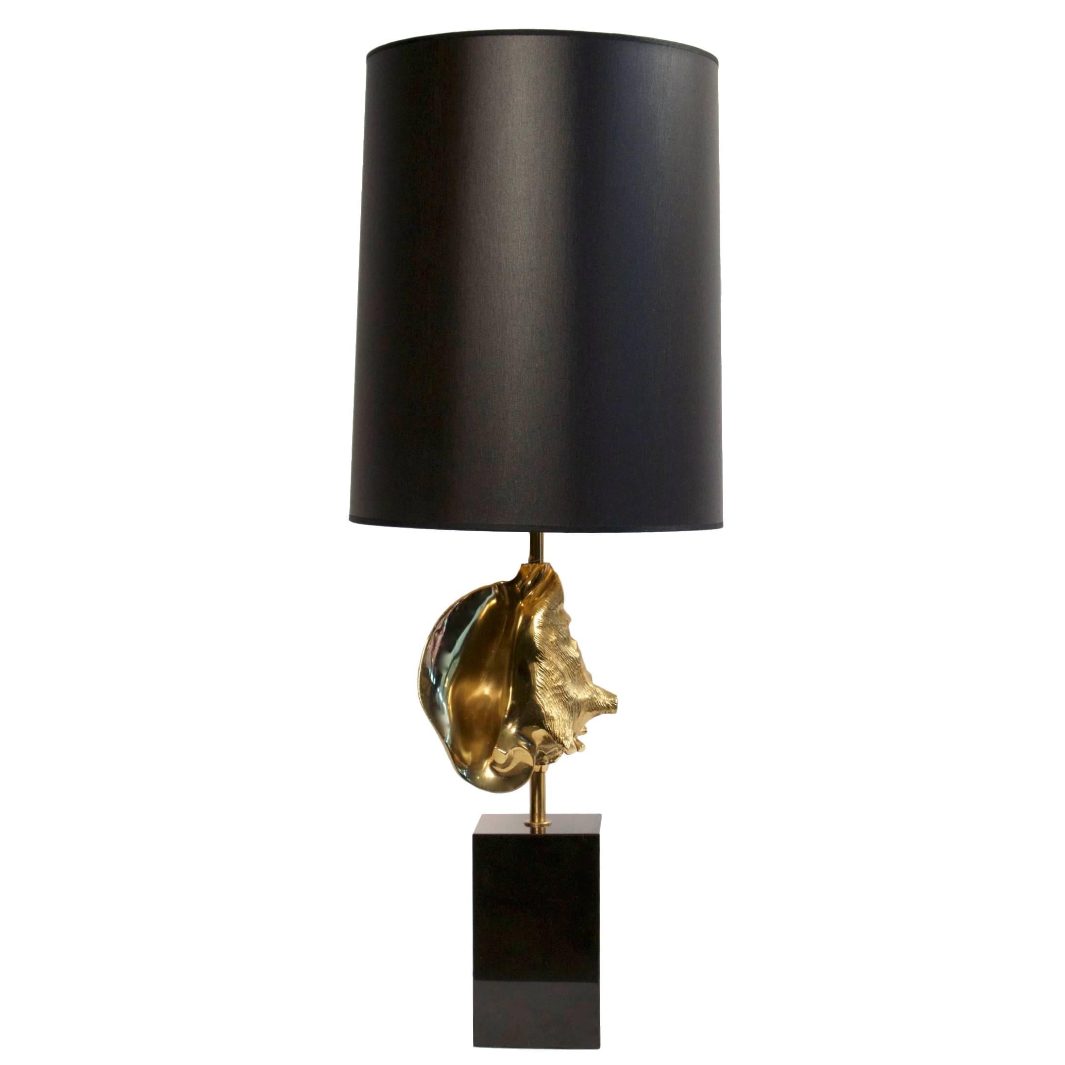 1970s "Strombus" Model Bronze Table Lamp by Maison Charles