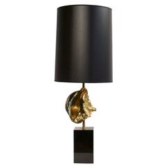 Vintage 1970s "Strombus" Model Bronze Table Lamp by Maison Charles