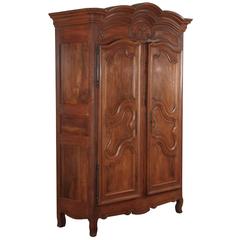French Louis XV Walnut Armoire, circa 1800s 2