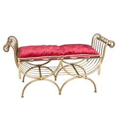 Italian Gilt Metal Bench