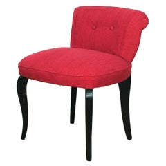 1940s Low chair, beech, felt upholstery - France