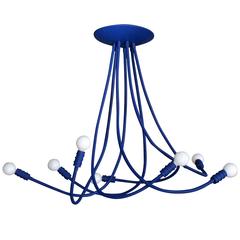 Ultramarine Blue Meander Chandelier 4