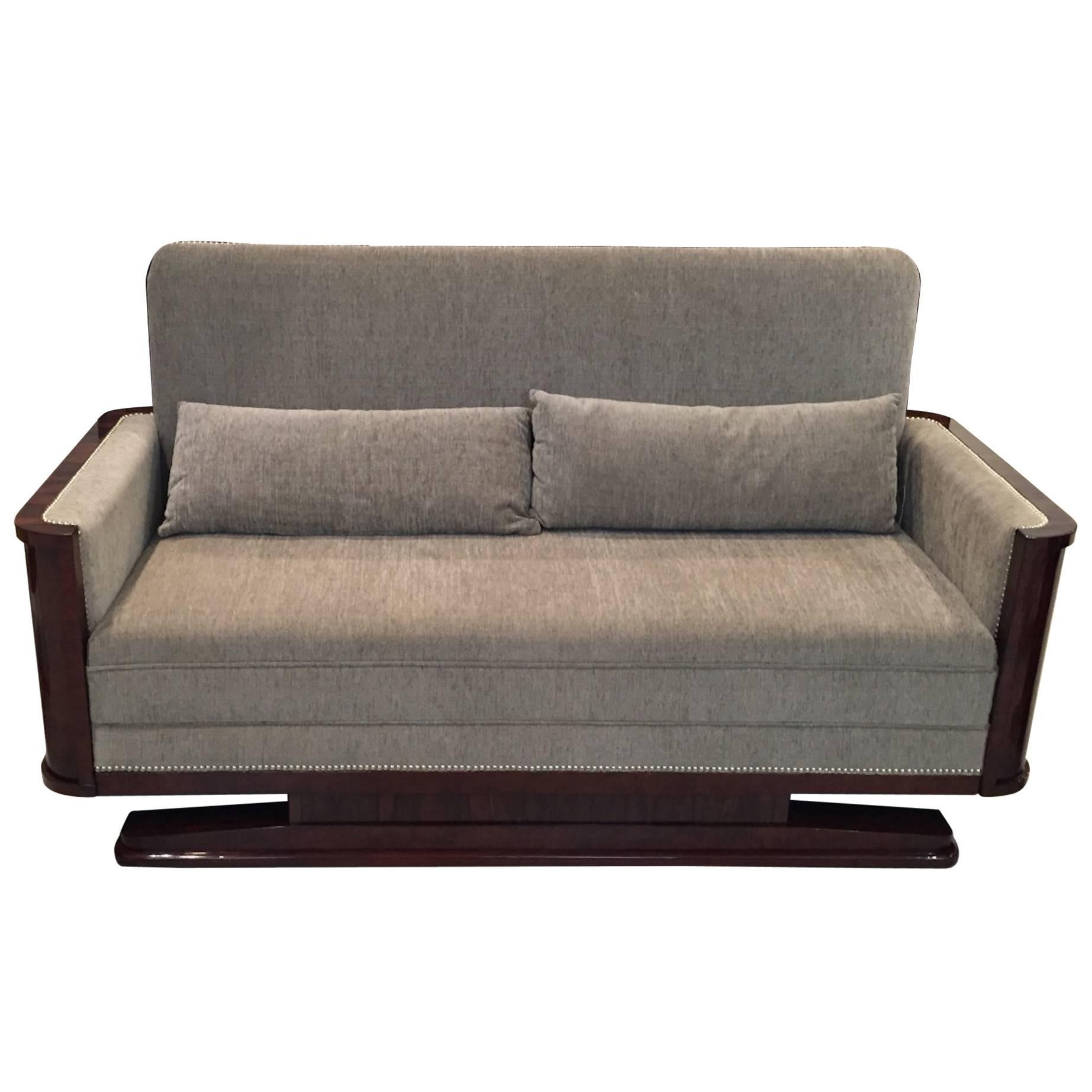 French Art Deco Macassar Sofa For Sale