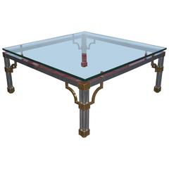 John Vesey Chrome and Glass Top Sofa Table 1
