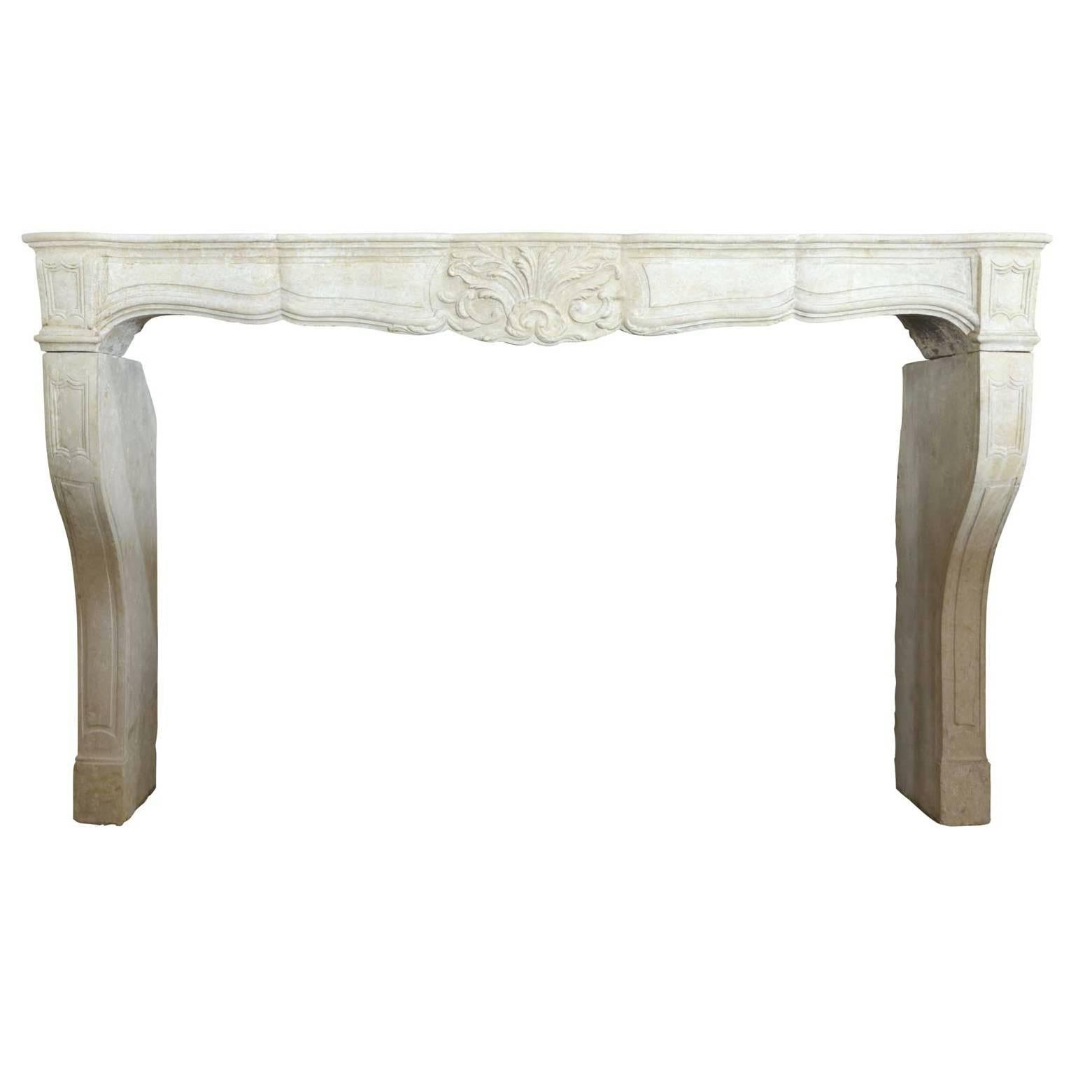 Louis XV Style Stone Fireplace, 18th Century For Sale