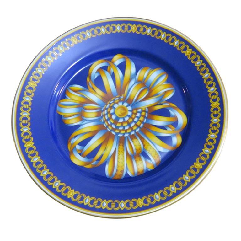 Set of 12 Hermes Coccard De Soir Porcelain Fruit Dish Plate For Sale