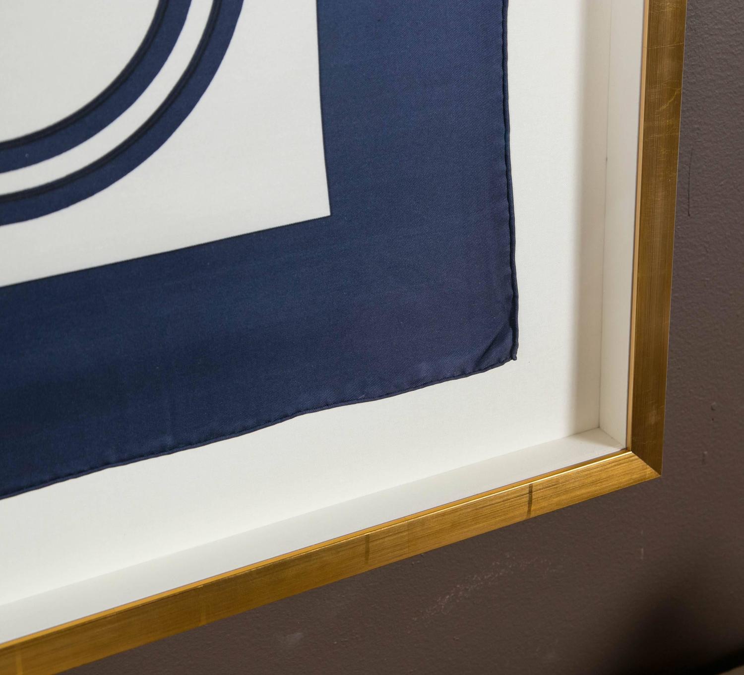 Hermes Scarf Framed in Gilted Frame For Sale at 1stdibs