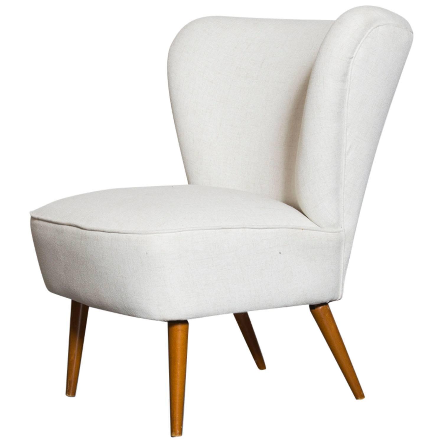 Armless Small Wing Back Boudoir Lounge Chair At 1stdibs