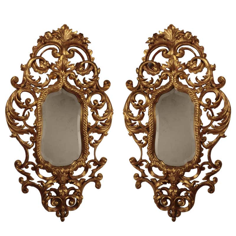 Pair of French Rococo Mirrored Armoire Doors For Sale at 1stDibs ...