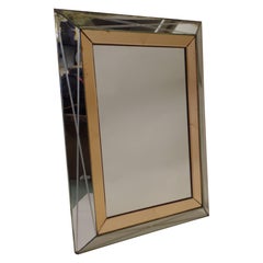 Vintage French, 1940s Modern Neoclassical Mirrored Frame Mirror