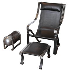 McKay Craft Machine Age Art Deco Lounge Suite: Chair/ Ottoman/ Magazine Rack