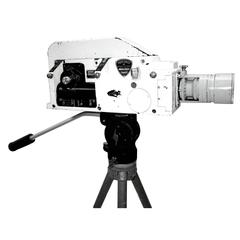 Military Analysis Cine Camera Mid-20th Century Sculpture with Vintage Tripod