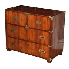 A Rosewood Anglo-Indian Style Campaign Chest
