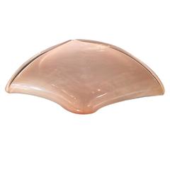 Pink Murano Glass Folded Bowl
