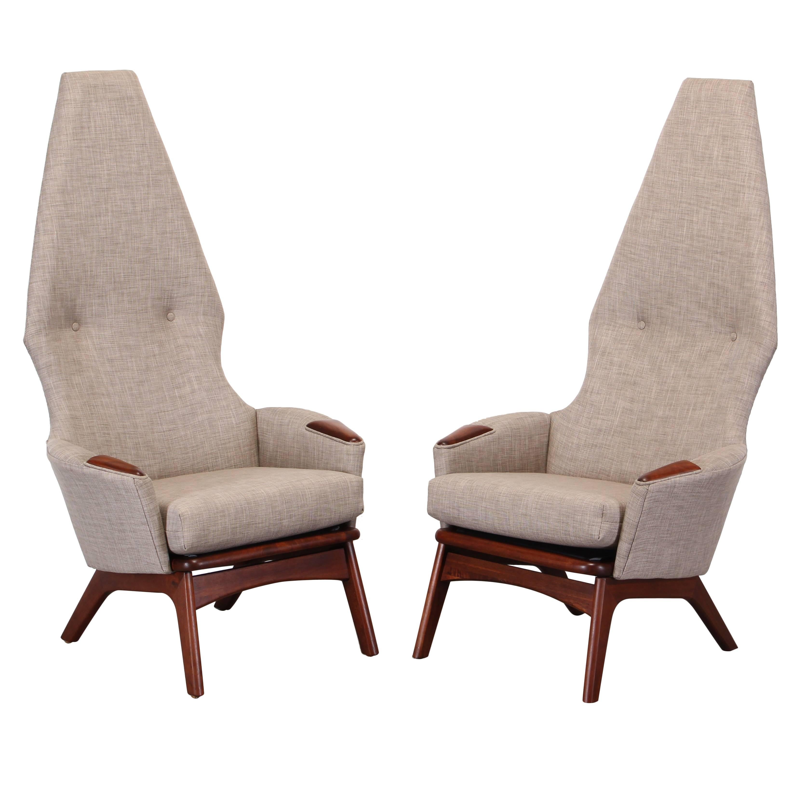 Adrian Pearsall Pair of Walnut Chairs for Craft Associates Model #2056-C, 1960