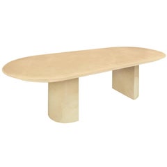 "Knife Edge Dining Table" in Lacquered Goatskin by Karl Springer