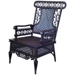 Heywood-Wakefield Style Victorian Wicker Armchair
