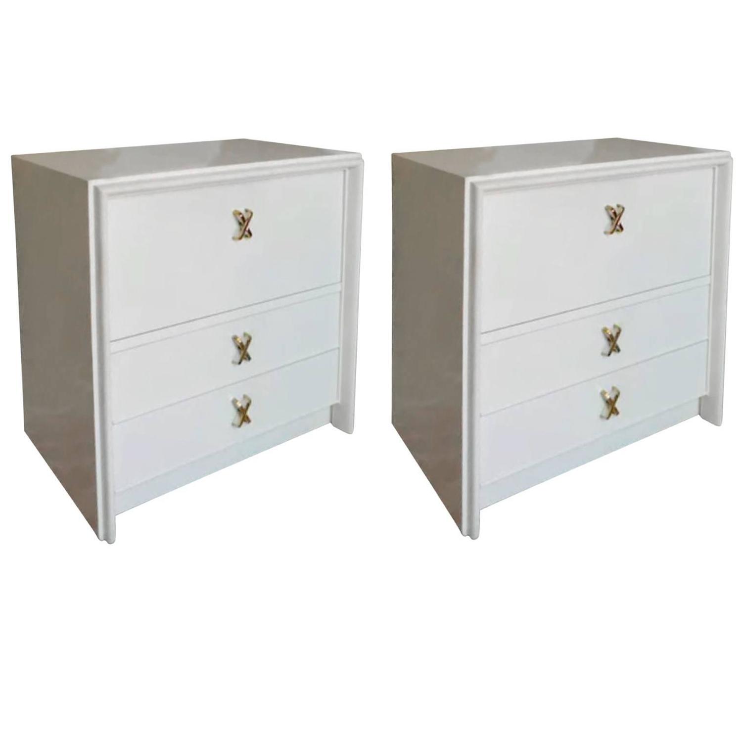 Pair of Off White Lacquer Nightstands by Paul Frankl For Sale at 1stdibs