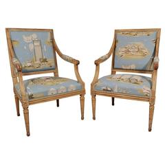 Pair of Louis XVI Style Fauteuils