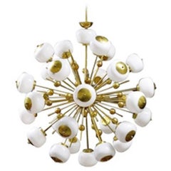Large Italian Brass and Glass Sputnik Chandeliers 7