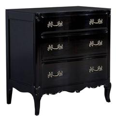 Black Lacquered Louis XV Chest of Drawers 2