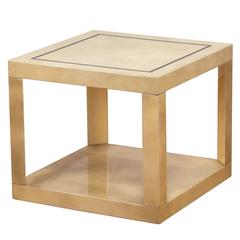 Karl Springer Brass and Lacquer Side Table, Signed 6