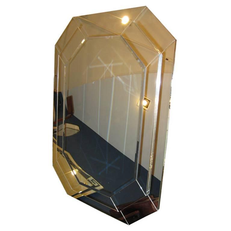 Elongated Octagonal Step Mirror For Sale