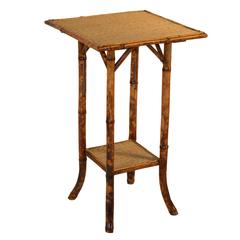 Antique 19th Century French Tortoise Bamboo Side Table