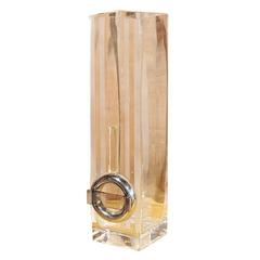 Glass and Chrome Streamlined Vase by Riecke 1