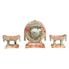 French Deco Marble Clock with Garnitures 4