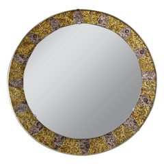 French, 1970s Mosaic Mirror