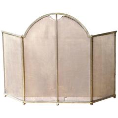 19th Century Victorian Brass Fireplace Screen, Fire Screen