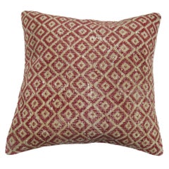 Almohada Turca Roja con Soporte de Lino Rosa