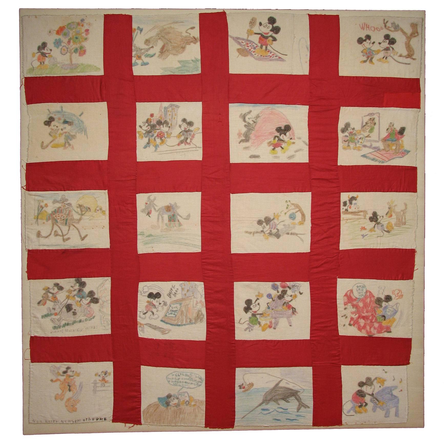 Mickey Mouse Folk Quilt Cover