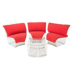 Verner Panton Pantonova Set of Three Chairs and Ottoman for Fritz Hansen - SA