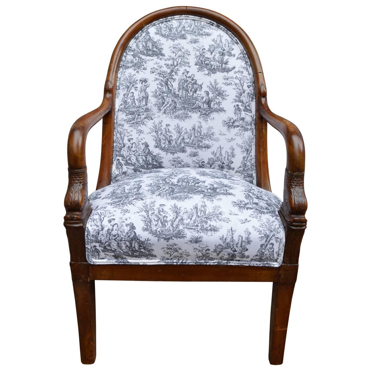 Charles X Mahogany Armchair