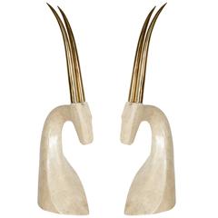 Monumental Pair of Glamorous Gazelle Sculptures by Dara International
