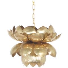 Rare Large Size Lotus Pendant Light