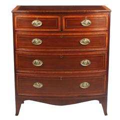 Sheraton Period Bow Chest of Drawers