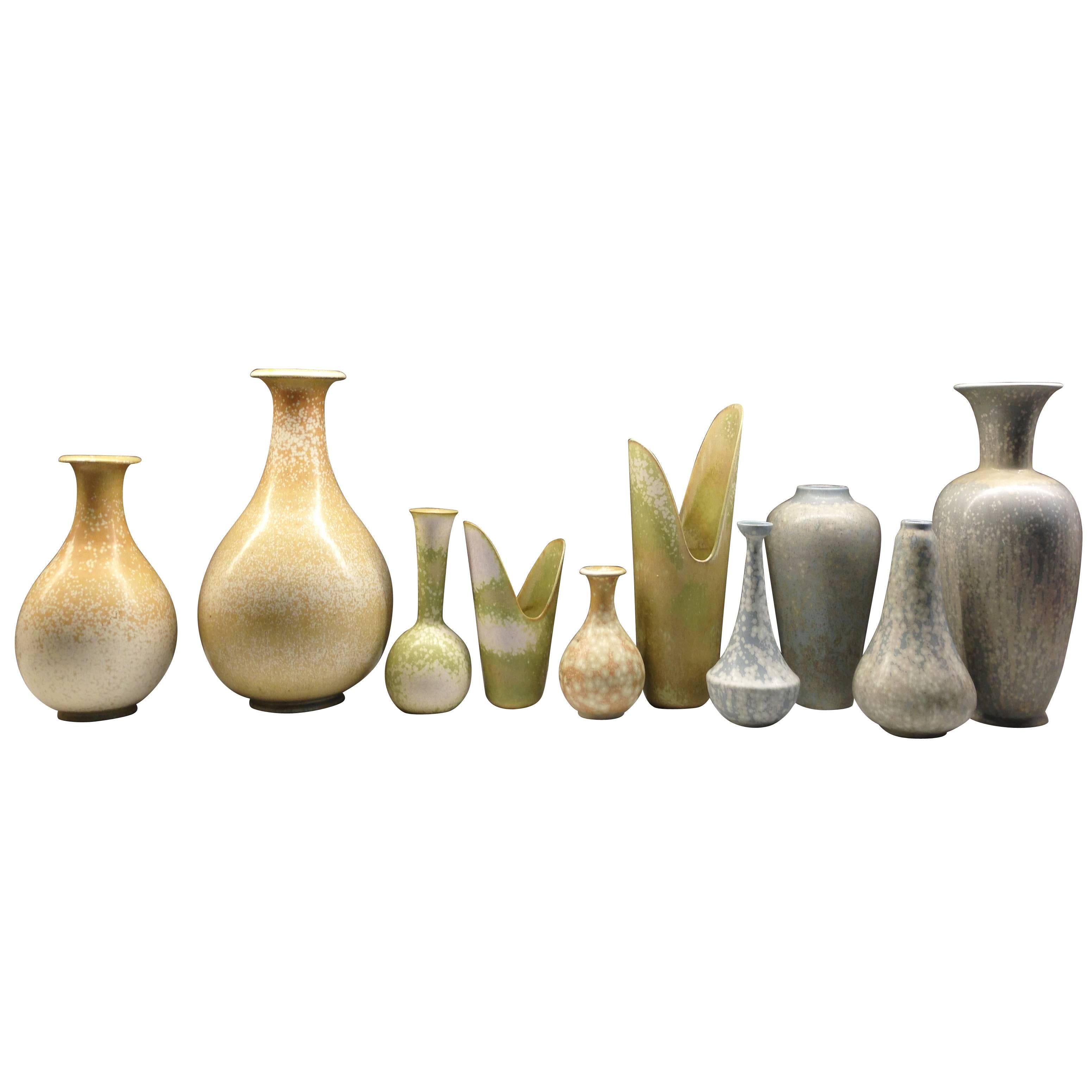 Stunning Collection of Modernist Swedish Ceramic Vases, circa 1955